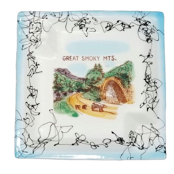 Unbranded Other - Vintage Great Smoky Mts. 4 Slot Ashtray Ceramic